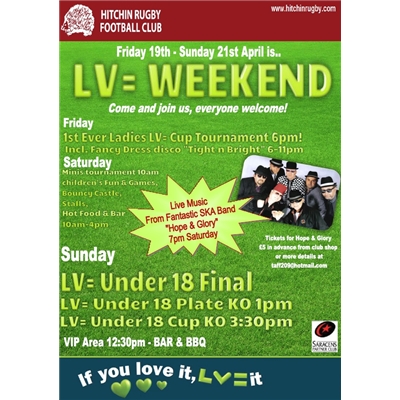 LV= Weekend of Rugby - Friday 19th - Sunday 21st April